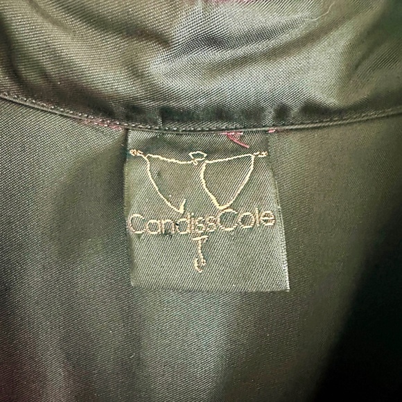 Candiss Cole Textured 100% Silk Button-Up Red Shirt Jacket Art-to-Wear Lagenlook - Picture 4 of 8